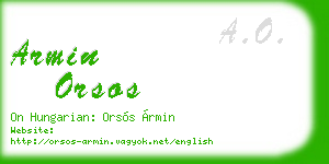armin orsos business card