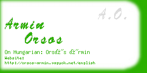 armin orsos business card